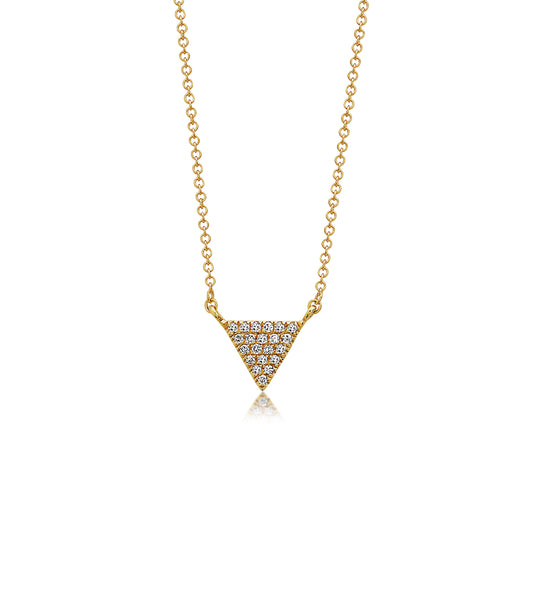 OLIVE & CHAIN Diamond Triangle Necklace - Yellow Gold
