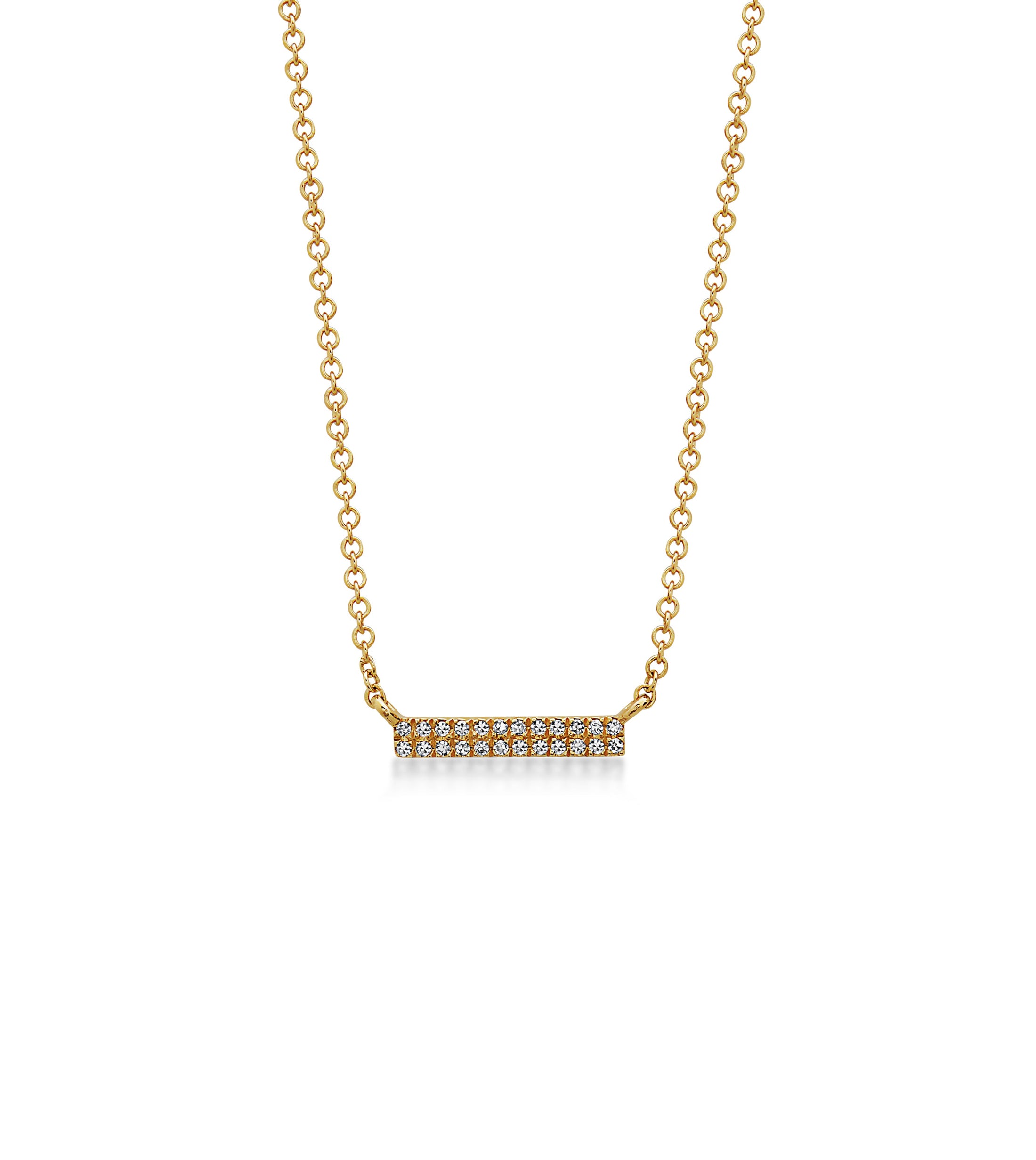 OLIVE & CHAIN Diamond Bar Necklace - Yellow Gold