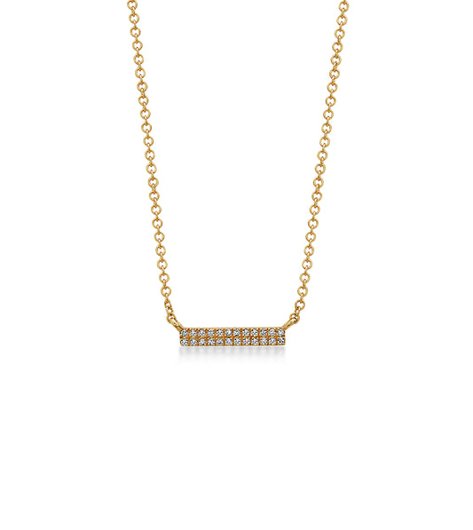 OLIVE & CHAIN Diamond Bar Necklace - Yellow Gold