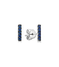 Load image into Gallery viewer, OLIVE & CHAIN Sapphire Bar Stud Earring - White Gold
