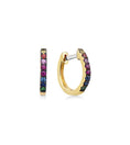 Load image into Gallery viewer, OLIVE & CHAIN Rainbow Huggie Earring - Yellow Gold
