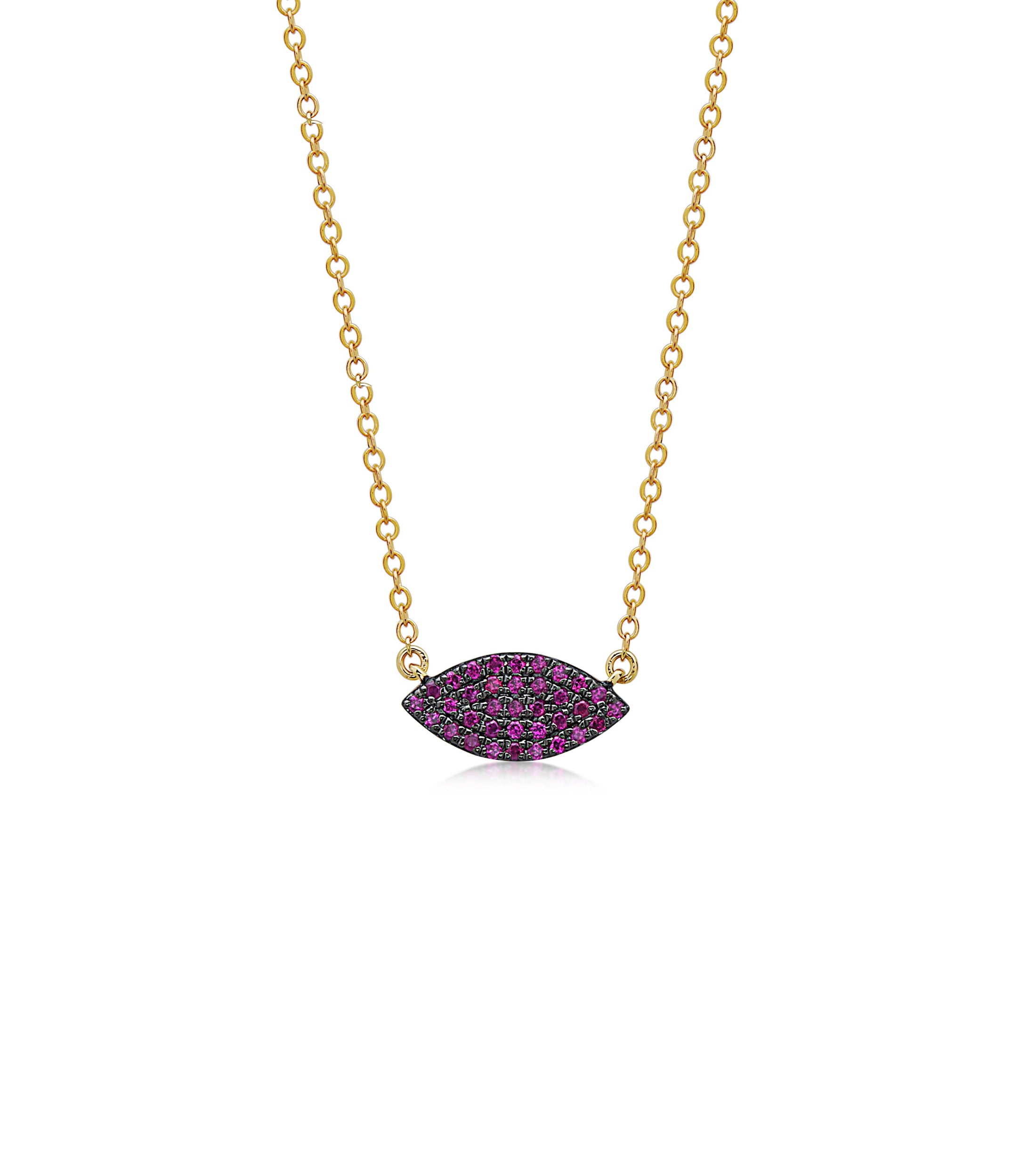 OLIVE & CHAIN Ruby Marquise Necklace - Yellow Gold