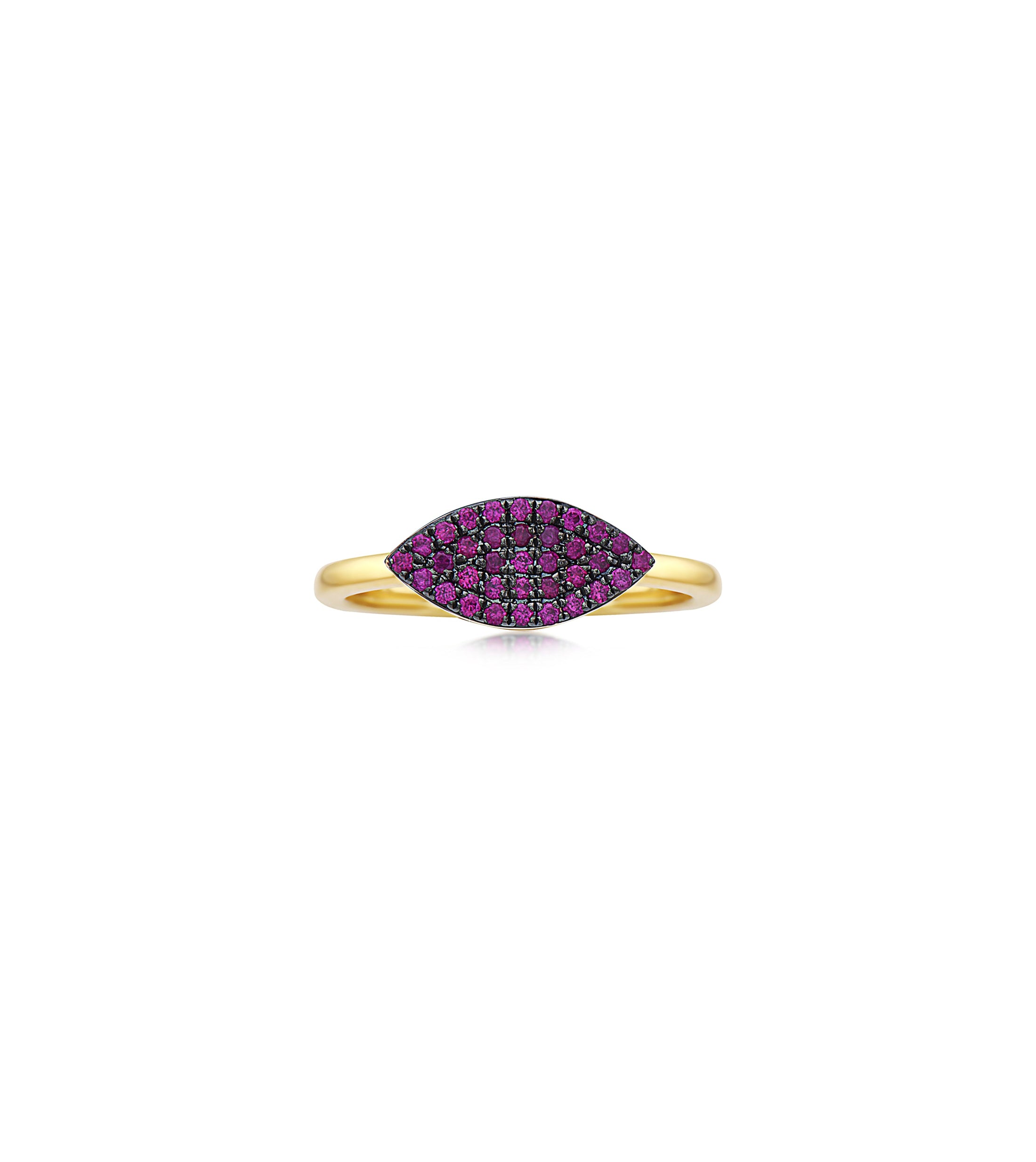 OLIVE & CHAIN Ruby Marquise Ring - Yellow Gold, 5.0