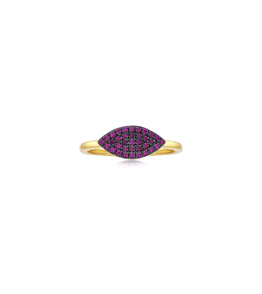 OLIVE & CHAIN Ruby Marquise Ring - Yellow Gold, 5.0