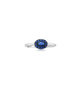 Load image into Gallery viewer, OLIVE & CHAIN Sapphire Oval Halo Ring - White Gold, 5.0
