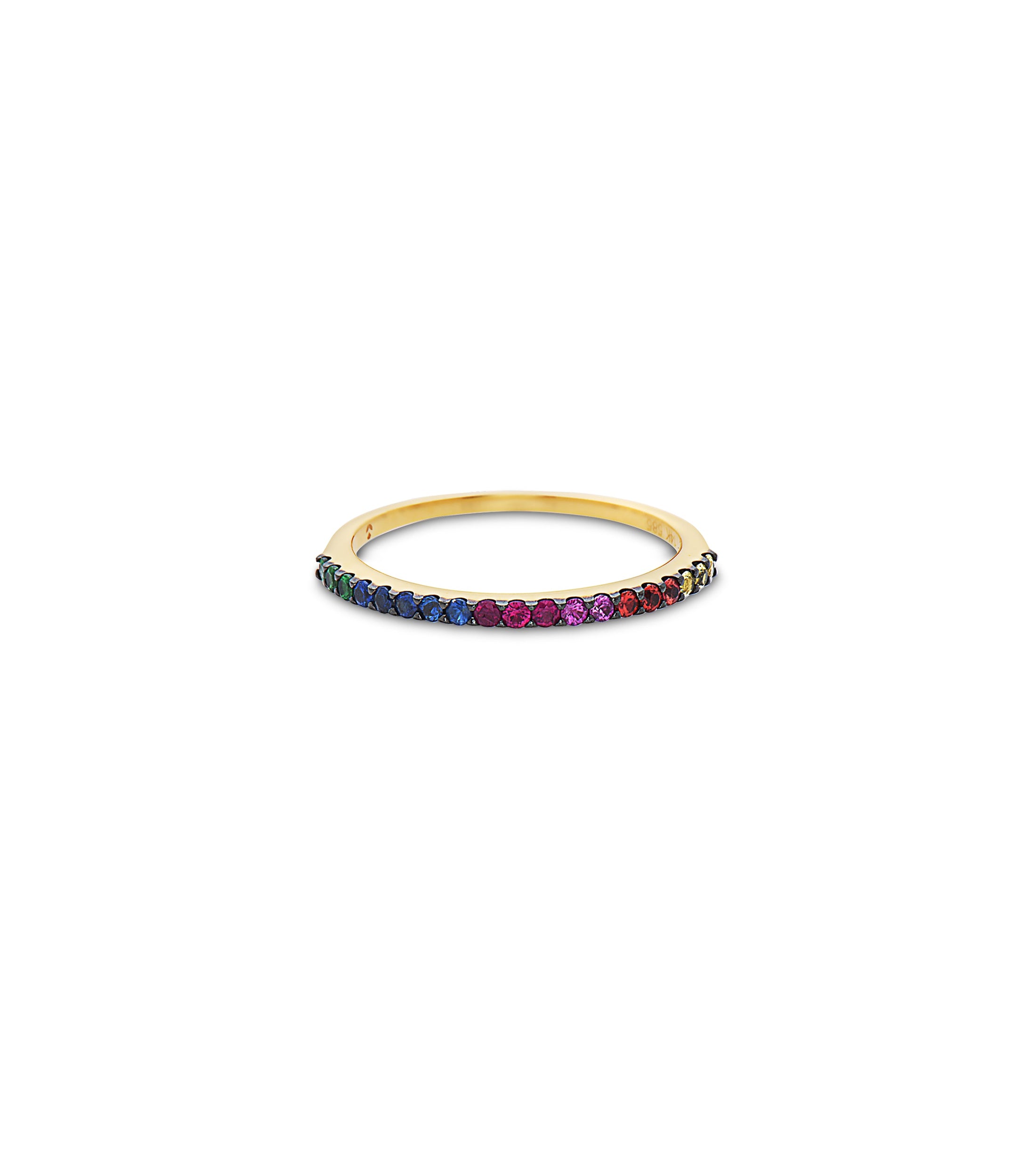 OLIVE & CHAIN Rainbow Stackable Band - Yellow Gold, 5.0