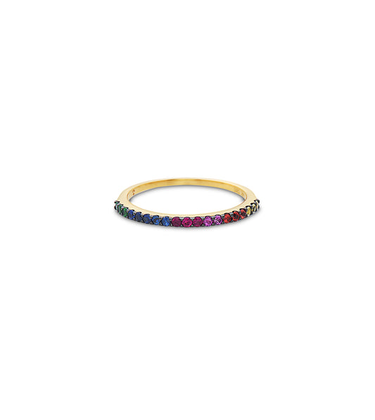 OLIVE & CHAIN Rainbow Stackable Band - Yellow Gold, 5.0