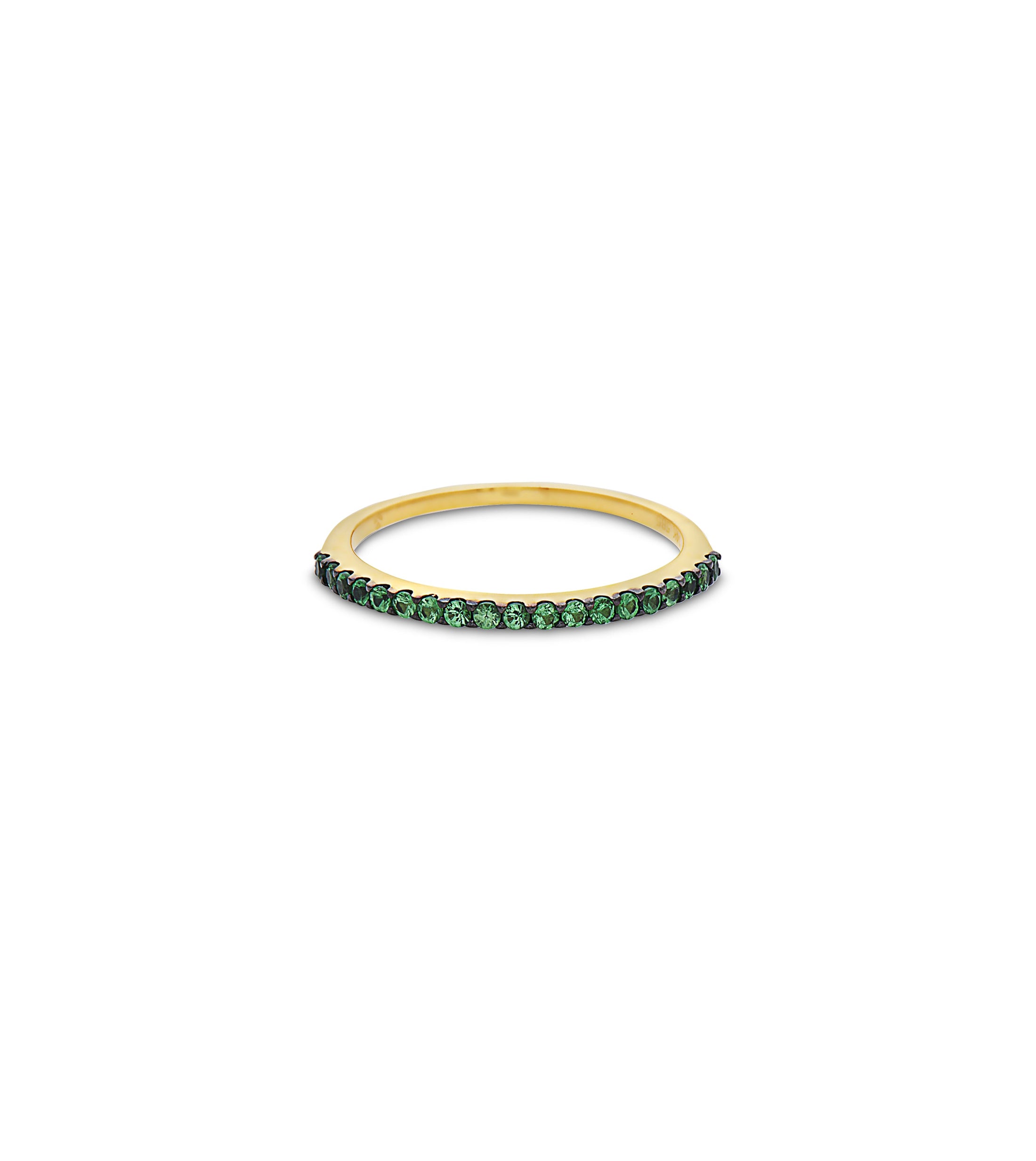 OLIVE & CHAIN Tsavorite Stackable Band - Yellow Gold, 5.0