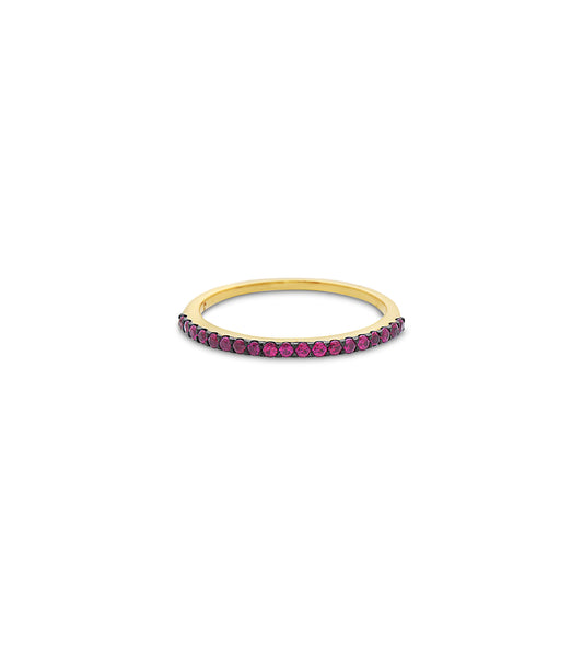 OLIVE & CHAIN Ruby Stackable Band - Yellow Gold, 5.0
