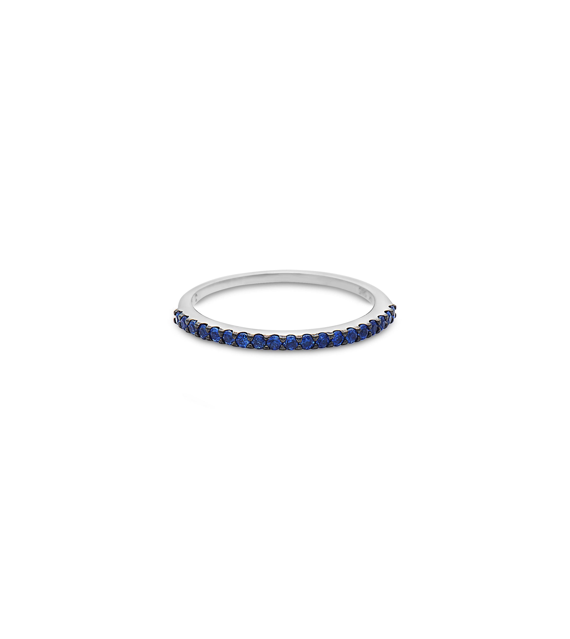 OLIVE & CHAIN Sapphire Stackable Band - White Gold, 5.0
