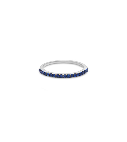 OLIVE & CHAIN Sapphire Stackable Band - White Gold, 5.0