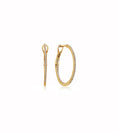 Load image into Gallery viewer, OLIVE & CHAIN Diamond Slim Hoop Earring - Yellow Gold, Standard

