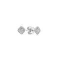 Load image into Gallery viewer, OLIVE & CHAIN Diamond Baguette and Halo Square Stud Earring - White Gold
