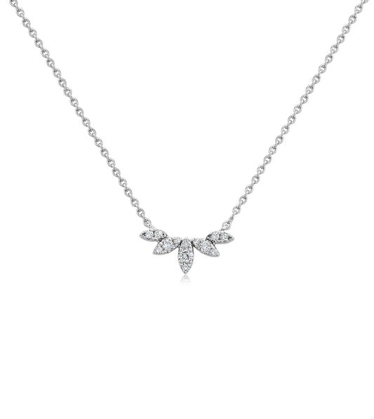 OLIVE & CHAIN Diamond Chevron Necklace - White Gold