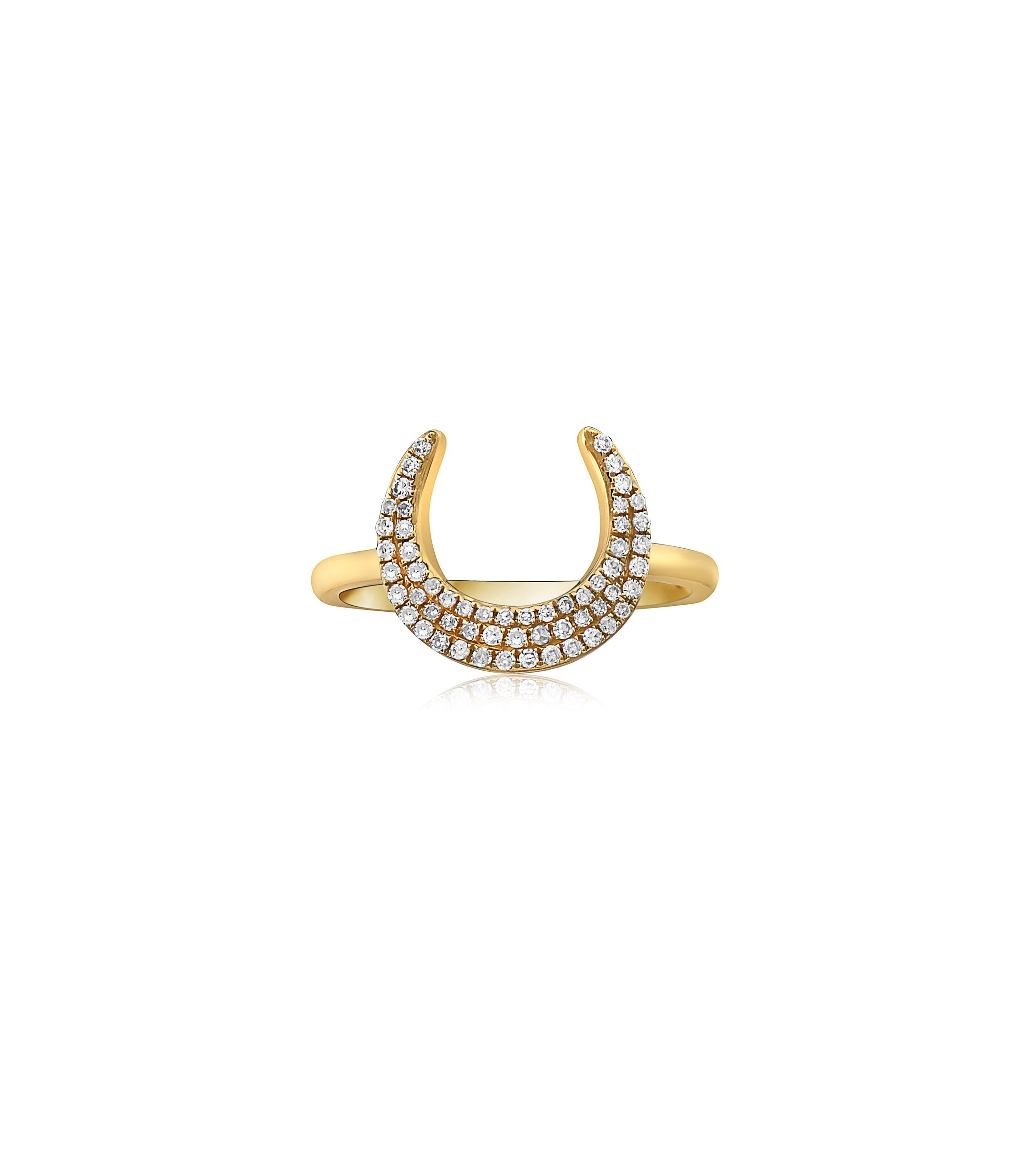 OLIVE & CHAIN Diamond Horn Ring - Yellow Gold, 5.0