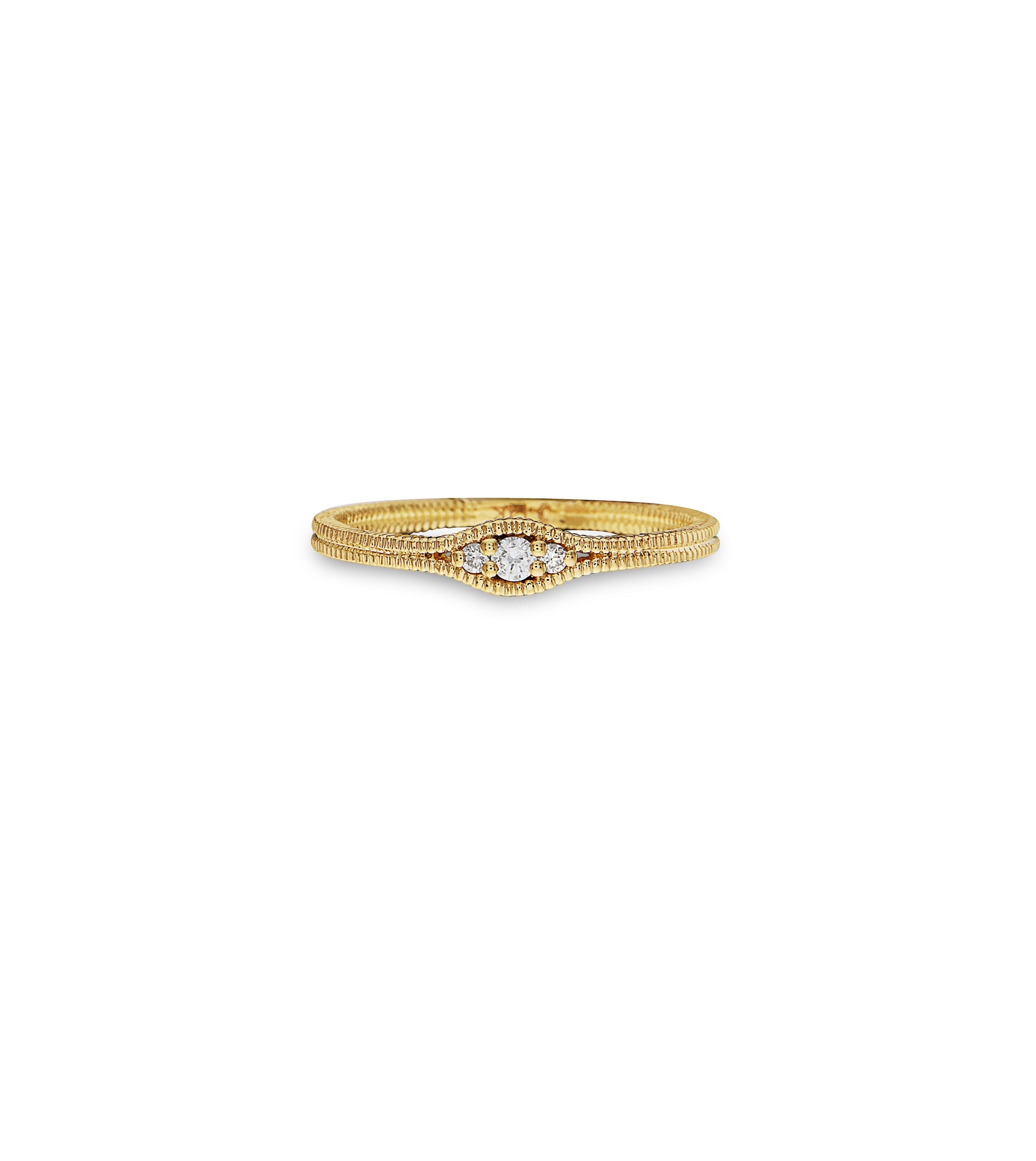 OLIVE & CHAIN Diamond Eye Ring - Yellow Gold, 5.0