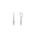 Load image into Gallery viewer, OLIVE & CHAIN Diamond Baguette & Halo Drop Earring - White Gold
