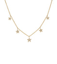 Load image into Gallery viewer, OLIVE & CHAIN Diamond 5 Star Charm Necklace - Yellow Gold
