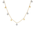 Load image into Gallery viewer, OLIVE & CHAIN Diamond Clover Charm Long Necklace - Two-Tone Gold

