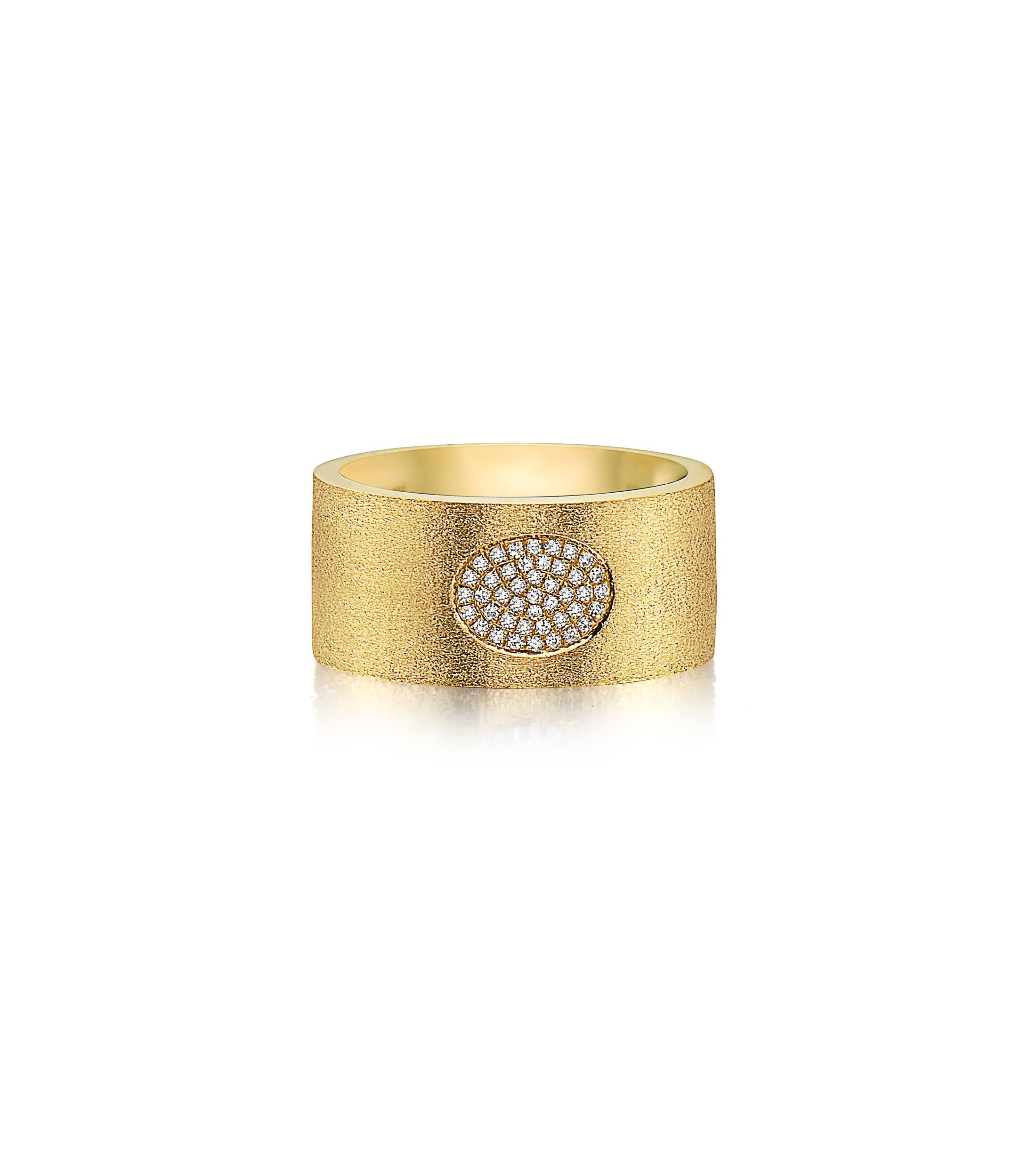 OLIVE & CHAIN Diamond Oval Cigar Band - Yellow Gold, 5.0