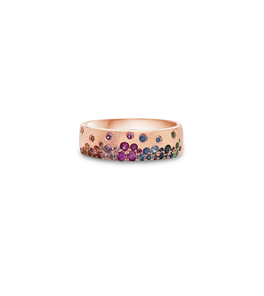 OLIVE & CHAIN Rainbow Celestial Mini Cigar Band - Yellow Gold, 6.0