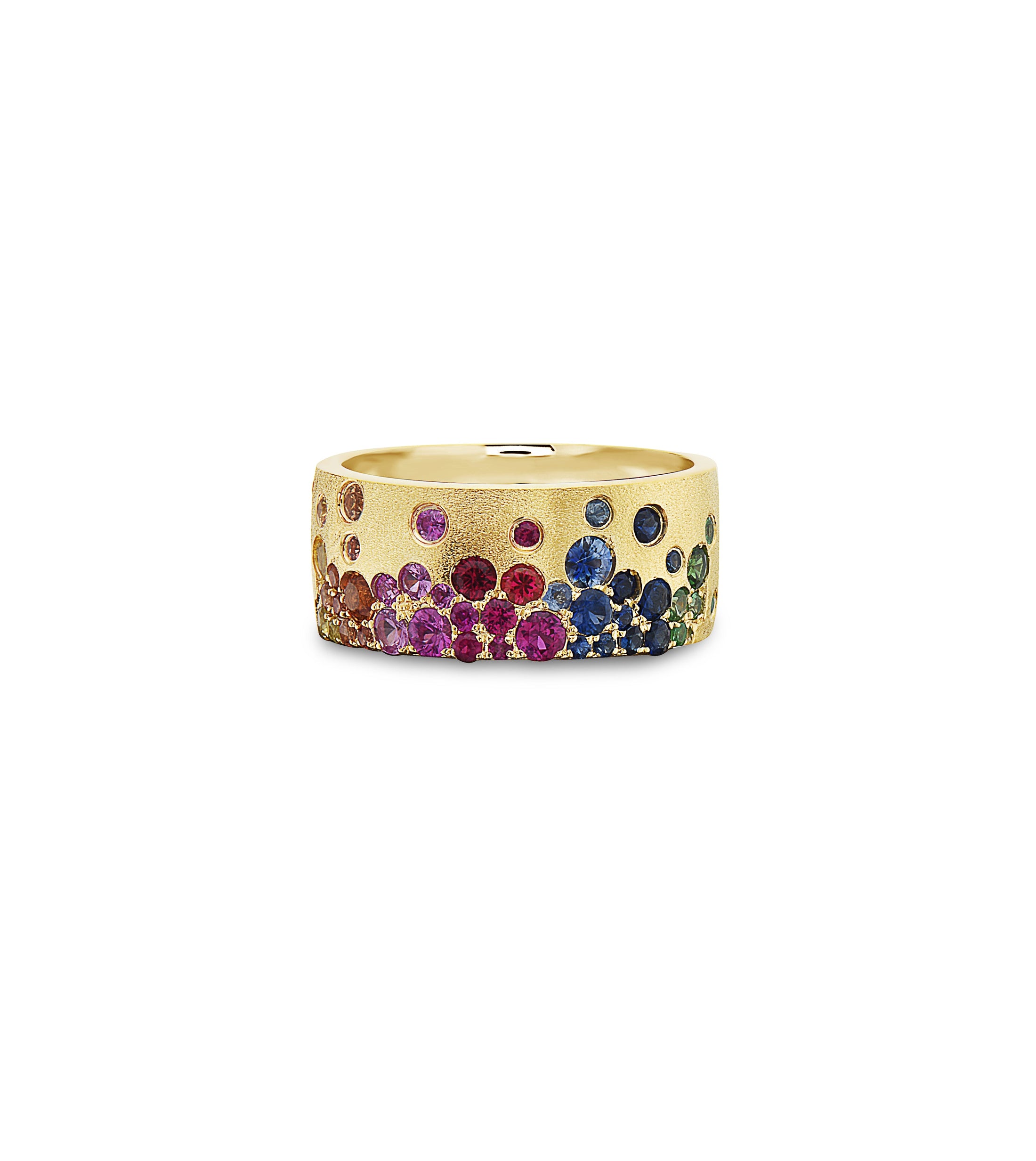 OLIVE & CHAIN Rainbow Celestial Cigar Band - Yellow Gold, 5.0