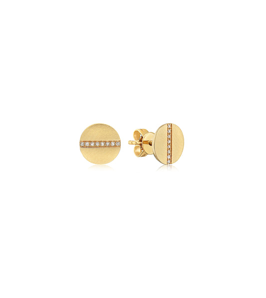 OLIVE & CHAIN Diamond Screw Stud Earring - Yellow Gold