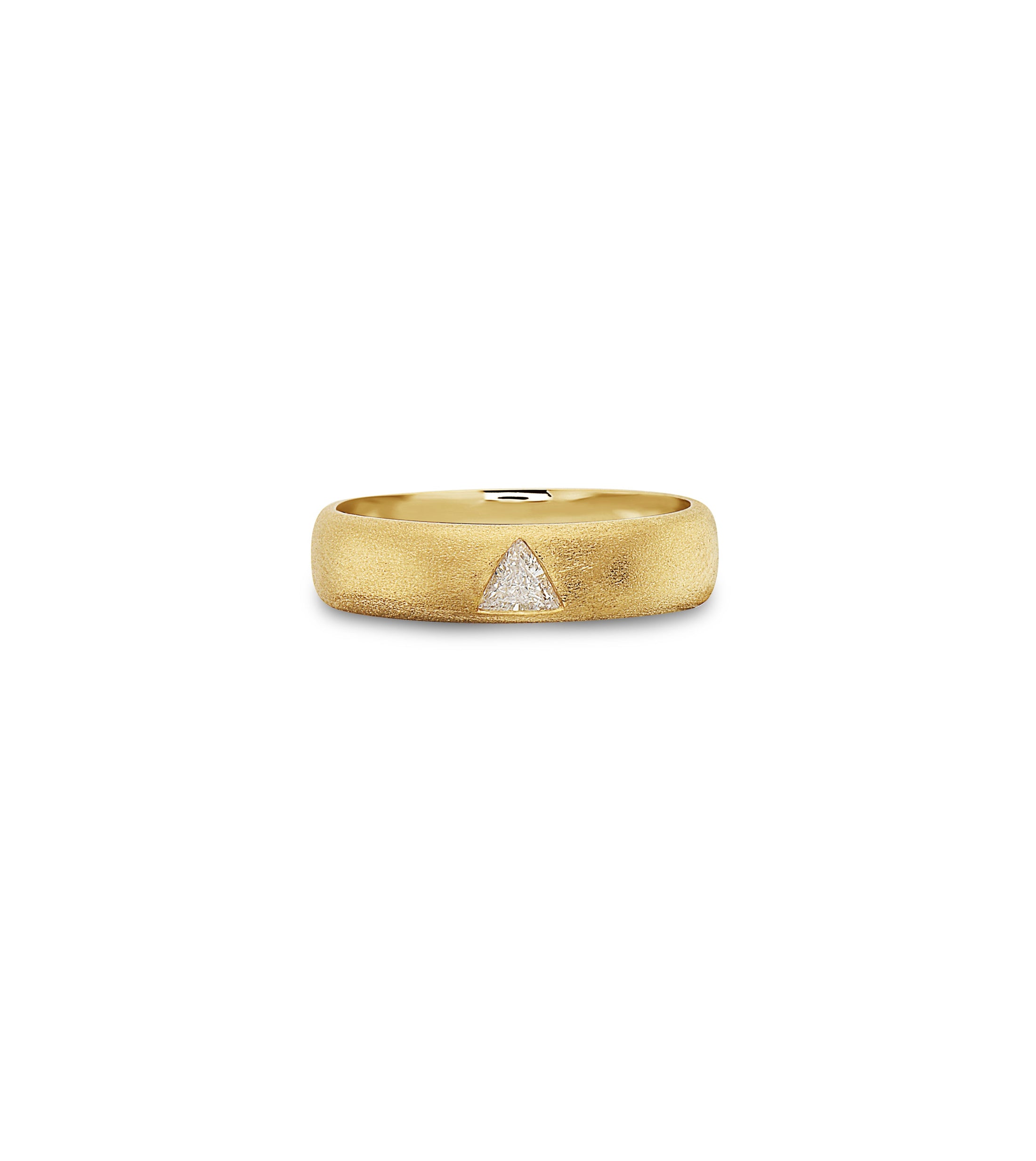 OLIVE & CHAIN Diamond Trillion Flush Band - Yellow Gold, 5.0