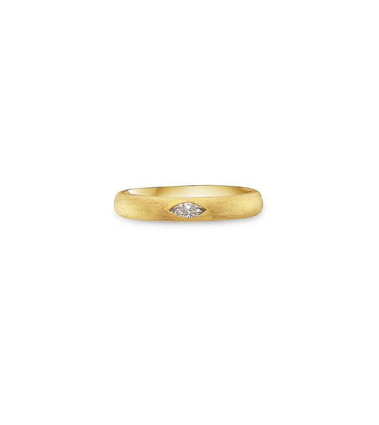 OLIVE & CHAIN Diamond Marquise Flush Band - Yellow Gold, 5.0