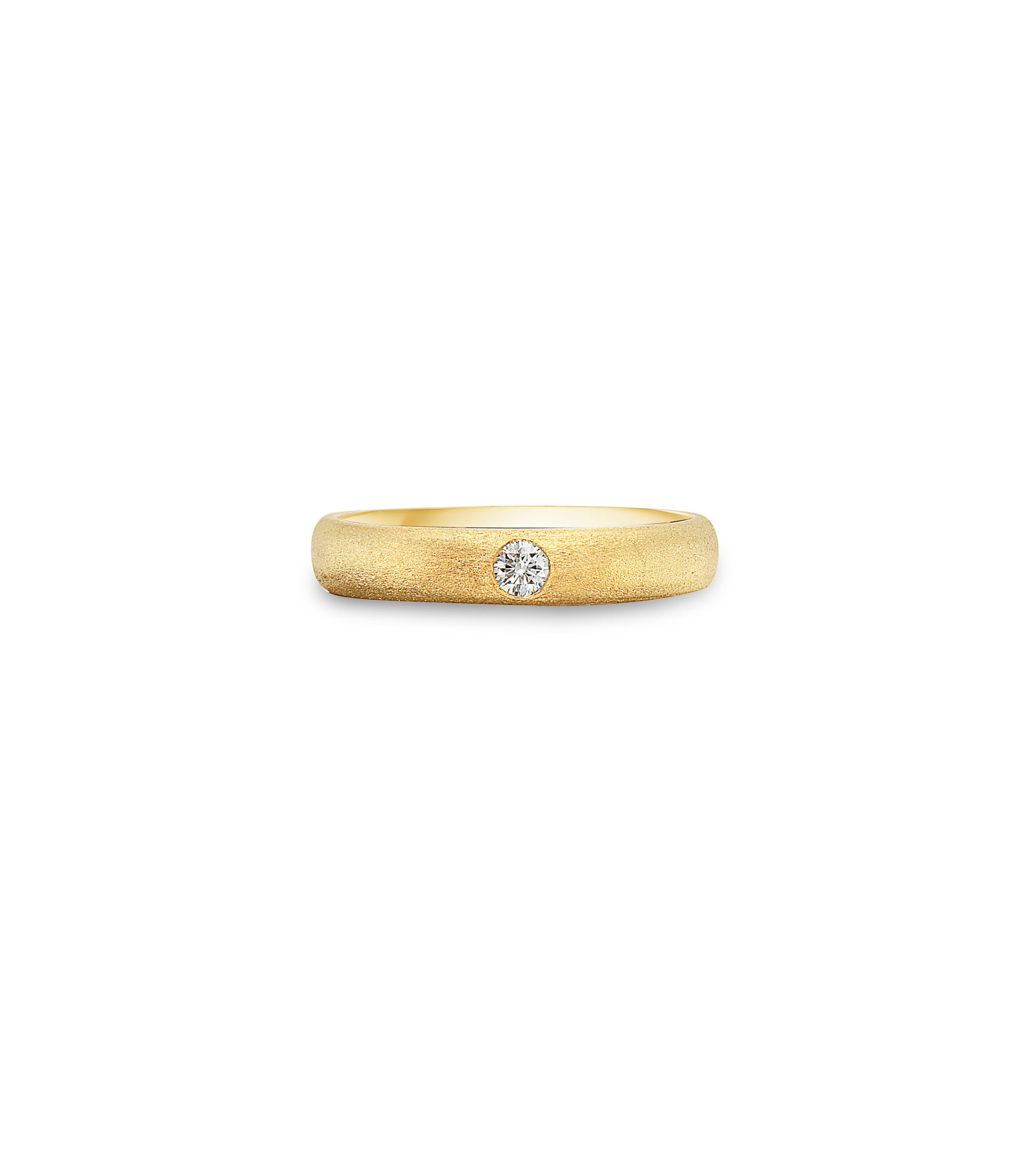 OLIVE & CHAIN Diamond Round Flush Band - Yellow Gold, 5.0
