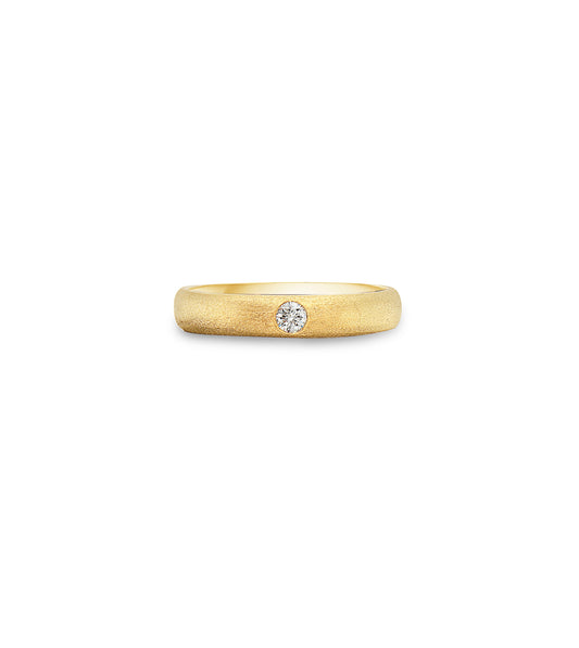 OLIVE & CHAIN Diamond Round Flush Band - Yellow Gold, 5.0