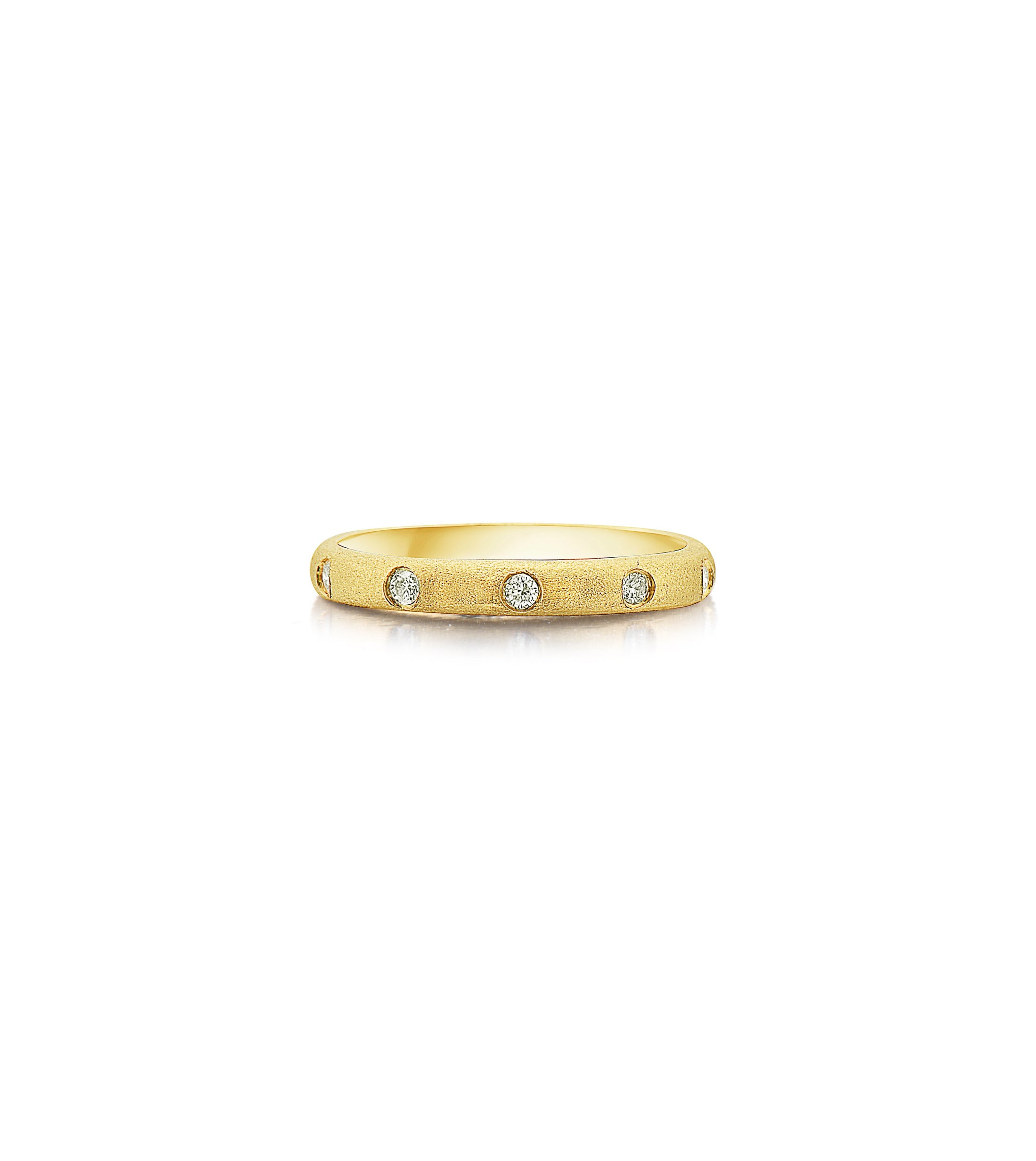OLIVE & CHAIN Diamond 5 Stone Flush Band - Yellow Gold, 5.0