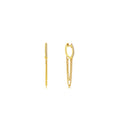 Load image into Gallery viewer, OLIVE & CHAIN Diamond Huggie Chain Earring - Yellow Gold
