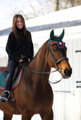 Load image into Gallery viewer, Horse Bonnet | Green- Brown & Red
