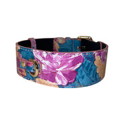 Floral Print Italian Leather Classic Collar