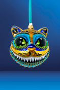 Load image into Gallery viewer, Egyptian Cheshire Cat Glass Ornament - Southlake Paws
