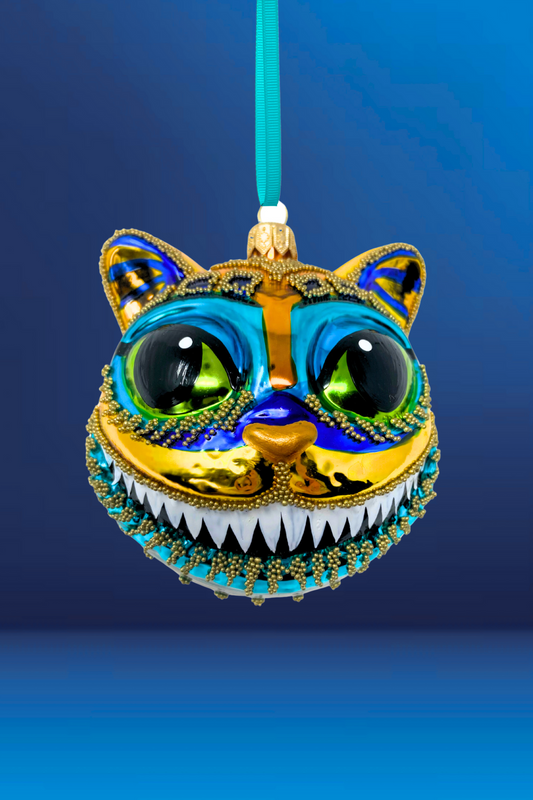 Egyptian Cheshire Cat Glass Ornament - Southlake Paws