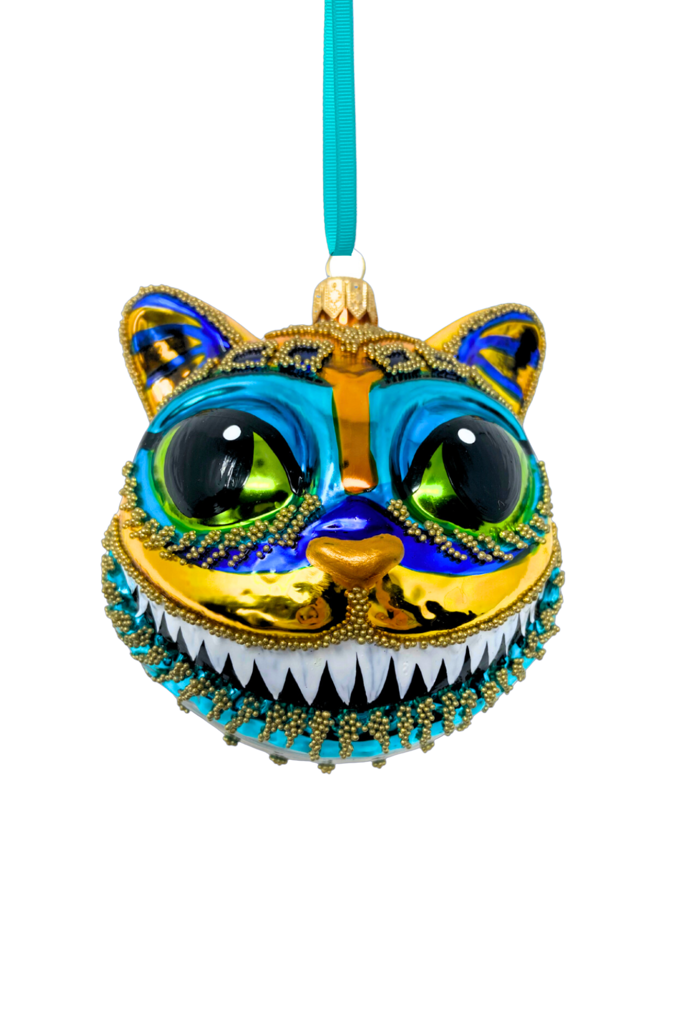 Egyptian Cheshire Cat Glass Ornament - Southlake Paws