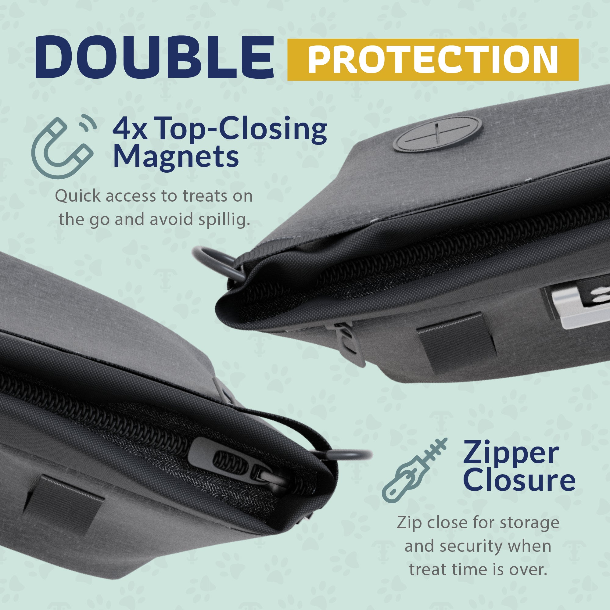 Katziela Expandable Pet Treat Pouch - Hands Free Dog Treat Pouch, Quick Access Magnet Closure - Anti Spill Dog Treat Bag - Treat Pouches for Pet Training, Adjustable Shoulder Strap & Belt Clip