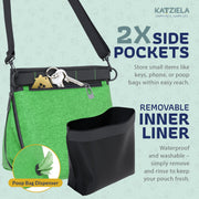 Katziela Expandable Pet Treat Pouch - Hands Free Dog Treat Pouch, Quick Access Magnet Closure - Anti Spill Dog Treat Bag - Treat Pouches for Pet Training, Adjustable Shoulder Strap & Belt Clip