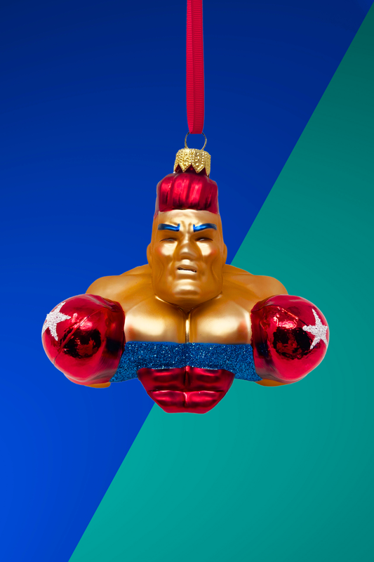 Knockout Boxer Glass Christmas Ornament (Erik) - Southlake Paws