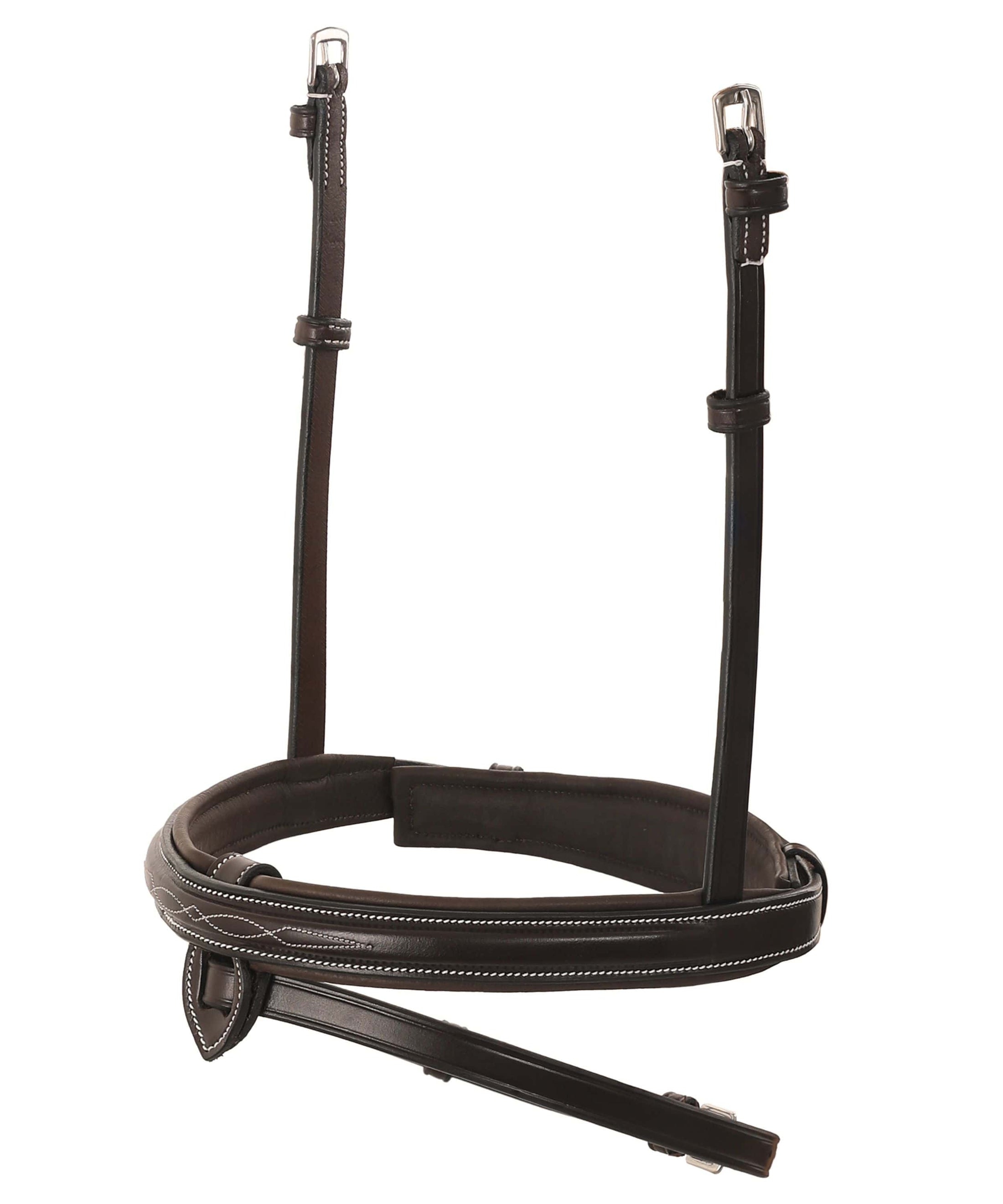 ExionPro Designer Stitched Mono Crown Piece Snaffle Bridle With Rubber Reins