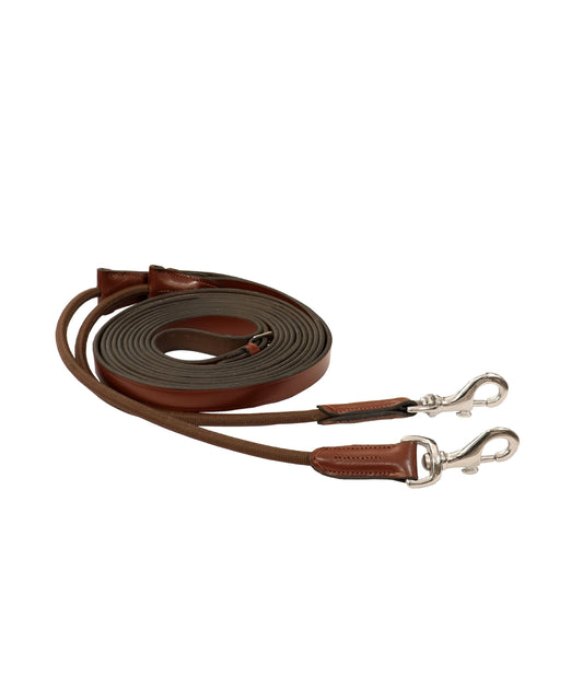 ExionPro Leather Draw Reins with Round Elastic