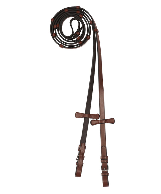 ExionPro Leather Reins with Seven Hand Stoppers
