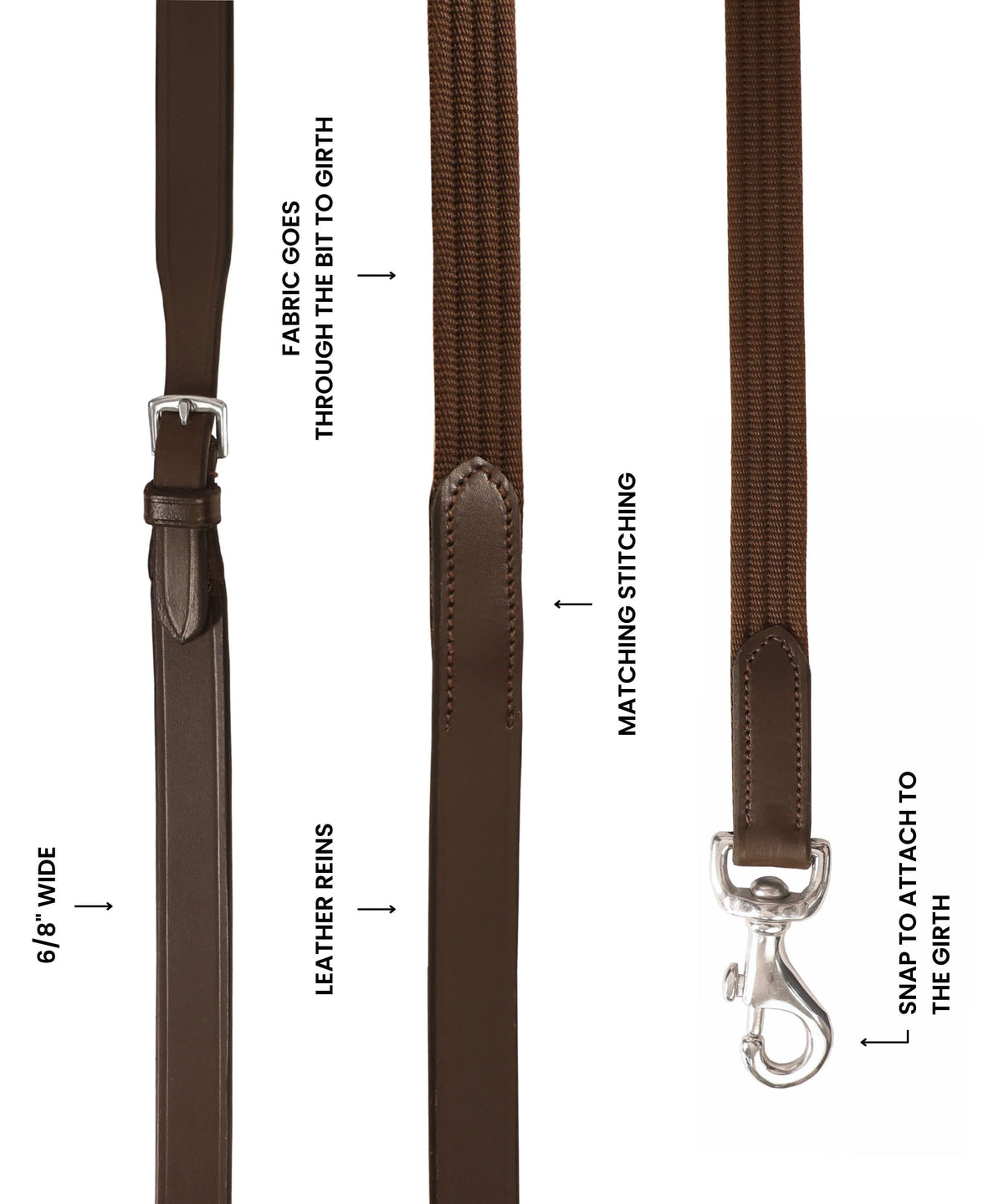ExionPro Web & Leather Draw Reins