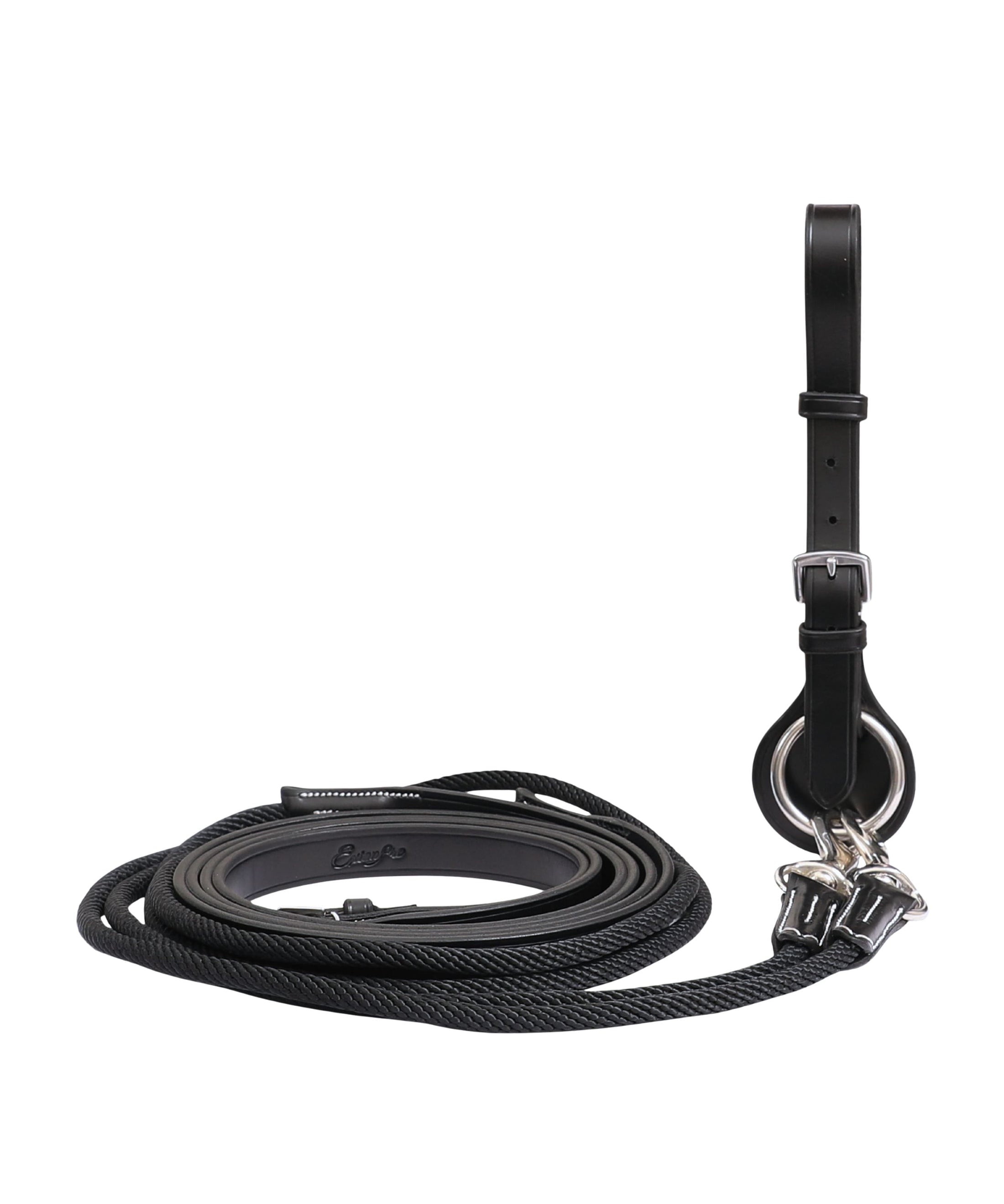 ExionPro Rope & Leather Draw Reins with Girth Ring