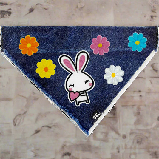Easter Bunny Denim Bandana for dogs