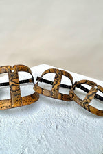 Noah Harness in Embossed Yellow & Black Leather