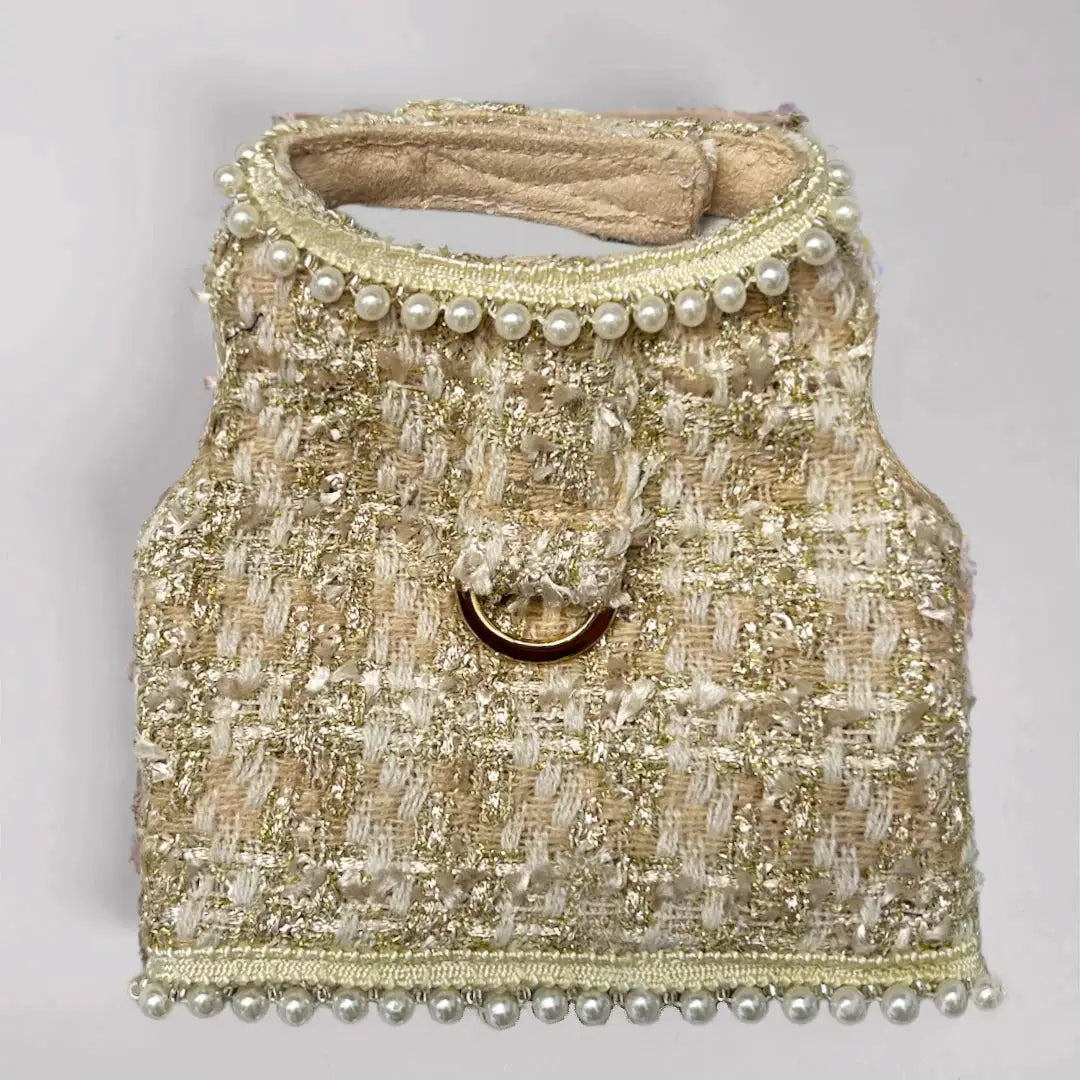 Envogue Dog Gold Ore Faux Fur Handmade Handmade in the USA Harness - Designer Dog Harness from Southlake Paws