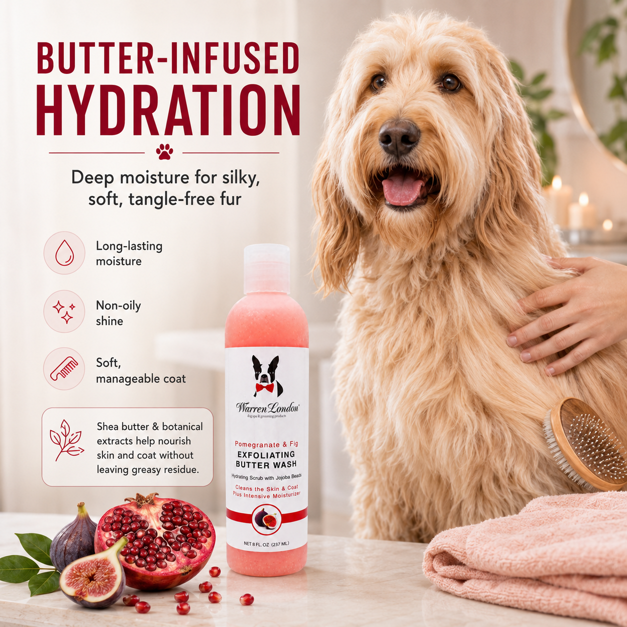 Exfoliating Butter Wash Dog Shampoo Gallons - With Natural Jojoba Beads